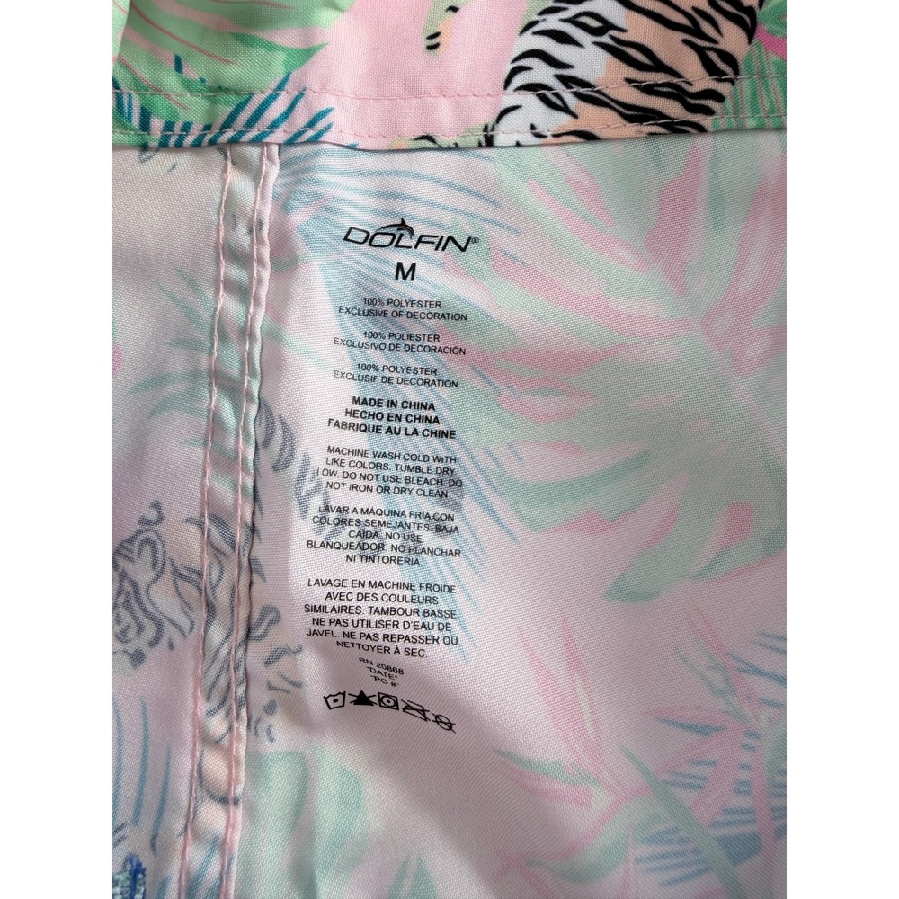 Dolfin Men's Uglies‎ 8" Boardy Swim Shorts Pink Tiger Palm Tree Size M NWT - Picture 4 of 10